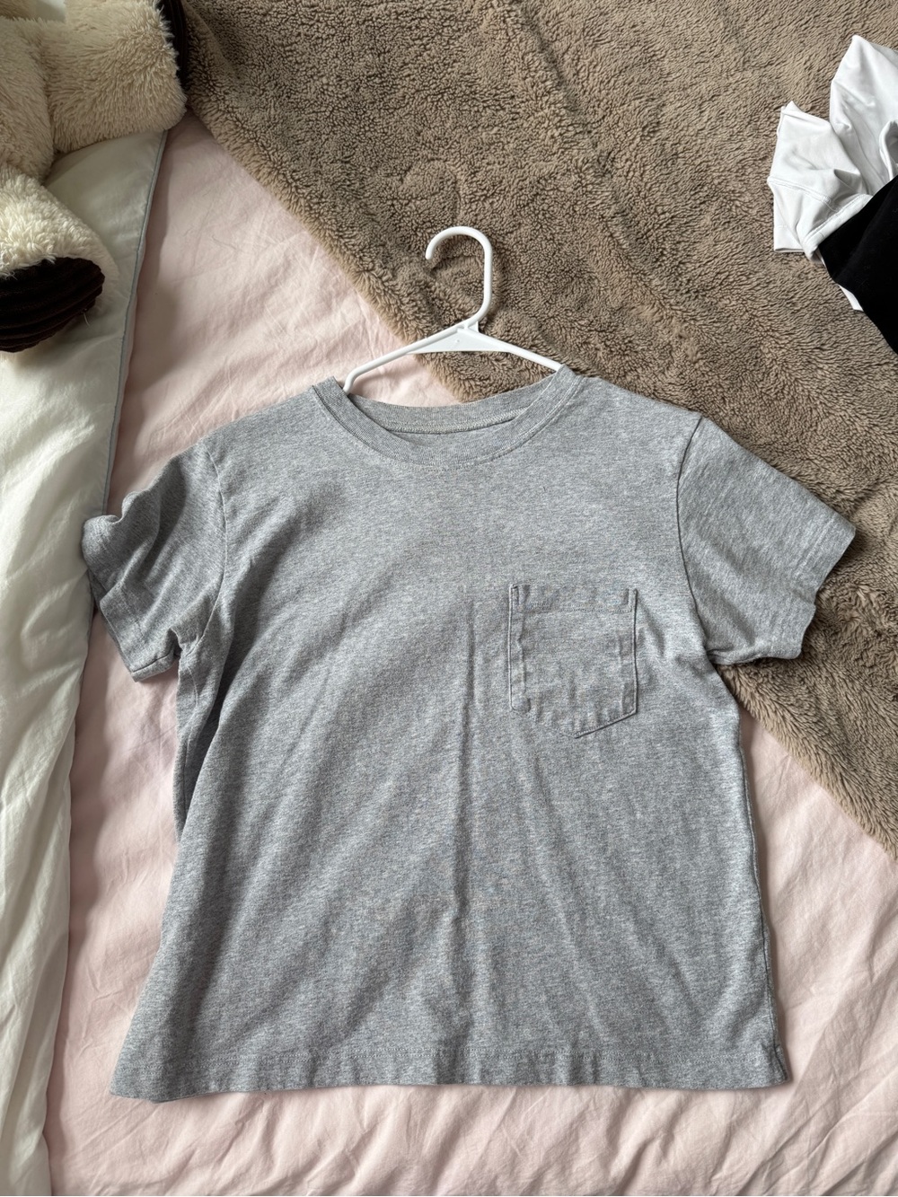 Brandy Melville Light Gray Pocket Tee